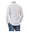 Мъжка памучна раирана риза в бяло и сиво-1 снимка