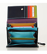 Черен кожен портфейл с многоцветни прегради-1 снимка