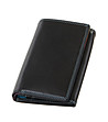 Черен кожен портфейл с многоцветни прегради-2 снимка