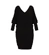 Черна рокля с v-образен гръб Wilma-3 снимка