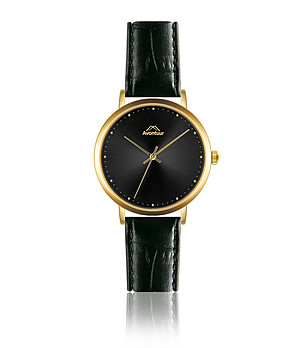 Черен мъжки часовник със златист корпус Edvin снимка