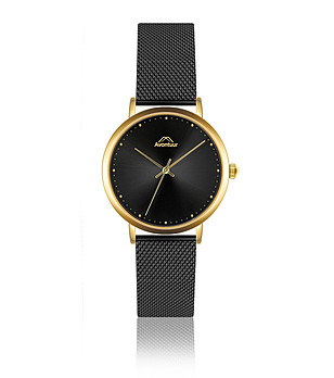 Черен мъжки часовник със златист корпус Aglai снимка