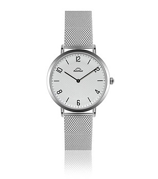 Мъжки сребрист часовник с бял циферблат Brand снимка