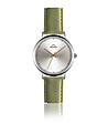 Сребрист мъжки часовник със зелена каишка Jiulien-0 снимка
