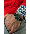 Черен мъжки часовник с корпус в сребристо Raul-1 снимка