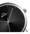 Черен мъжки часовник с корпус в сребристо Raul-2 снимка