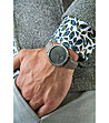 Мъжки часовник със сребрист корпус и сива каишка Raul-1 снимка