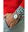 Сребрист мъжки часовник със сива каишка Zam-1 снимка
