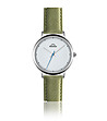 Сребрист мъжки часовник със зелена каишка Zam-0 снимка
