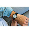 Черен мъжки часовник с каишка с релеф Jeremy-1 снимка
