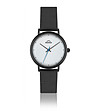 Черен мъжки часовник с бял циферблат Delan-0 снимка