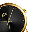 Черен мъжки часовник със златист корпус Edvin-2 снимка