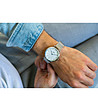 Сребрист мъжки часовник с бял циферблат Chuck-1 снимка