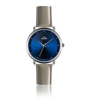 Мъжки часовник в сребристо и синьо със сива каишка Miguel снимка