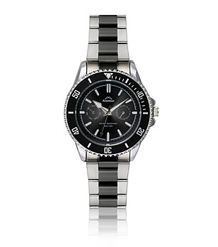 Мъжки часовник хронограф в сребристо и черно Ansel снимка