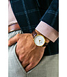 Мъжки часовник в златисто с кафява каишка Mallan-1 снимка
