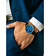 Сребрист мъжки часовник със син циферблат Miguel-1 снимка
