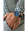 Син мъжки часовник със сребрист корпус Miguel-1 снимка