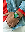 Сребрист мъжки часовник със зелен циферблат Moriz-1 снимка