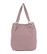 Текстилна дамска чанта на райе в бордо и бяло Vala-0 снимка