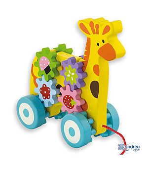 Играчка за дърпане - Жираф със зъбни колела снимка