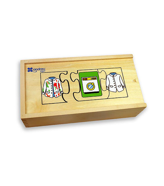 Пъзели Последователности в дървена кутия снимка