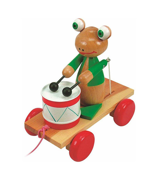 Играчка за дърпане Жаба с барабан снимка