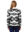 Дамски черно-бял пуловер Panda -1 снимка