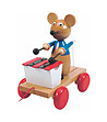 Дървена играчка за дърпане Мишка с ксилофон-0 снимка