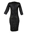 Черна рокля с имитация на кожа-1 снимка
