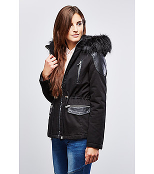 Черно дамско памучно яке Lexia снимка