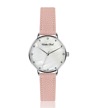 Дамски часовник в сребристо, бяло и розово Edelina снимка