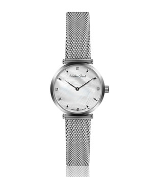 Сребрист дамски часовник с бял циферблат Fiorella снимка