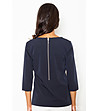Дамска блуза в тъмносиньо с декоративен джоб Tessa-1 снимка