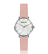 Дамски часовник в сребристо, бяло и розово Edelina-0 снимка