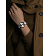 Дамски сребрист часовник с бяла каишка Esmeralda-1 снимка