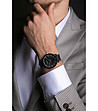 Черен мъжки часовник с кожена каишка Zya-1 снимка