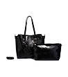 Черна дамска чанта с несесер-3 снимка