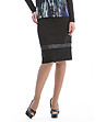 Черна пола с декоративен кант Traci с памук-0 снимка