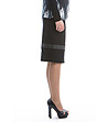 Черна пола с декоративен кант Traci с памук-2 снимка