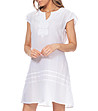 Бяла памучна рокля Lidia-3 снимка