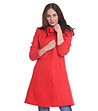 Червено вълнено дамско палто Mariela-0 снимка