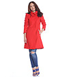 Червено дамско палто Mariela-4 снимка