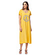 Дълга памучна  жълта рокля Valla-0 снимка