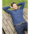 Мъжки пуловер в цвят индиго Markos-0 снимка