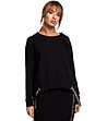 Дамска памучна блуза в черно Lenitta-1 снимка