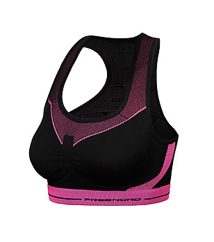 Спортен сутиен-бюстие в черно и розово снимка