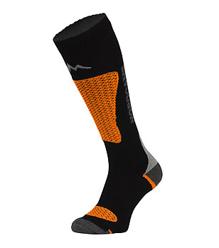 Дълги термо unisex чорапи в черно и оранжево снимка