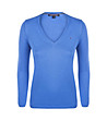 Дамски пуловер в кралско синьо-0 снимка