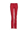 Памучен дамски дънков панталон в червен цвят-0 снимка